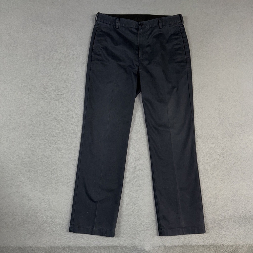 LL Bean Double L Pants Mens 32x30 (Fits 34x32) Gray Standard Fit Cotton Chino